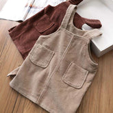 Autunm Winter Corduroy Girls Sundress Loose Braces Dress Baby Girl-TB00905-Veeddydropshipping